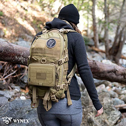 WYNEX Tactical Folding Admin Pouch, Molle Tool Bag of Laser-Cut Design, Utility Organizer EDC Medical Bag Modular Pouches Tactical Attachment Waist Pouch Include U.S Patch - Image 8