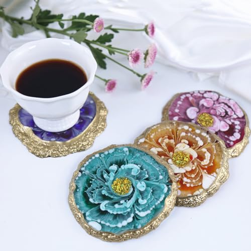 Simeiqi SM122 4 Pcs Resin Coaster Molds,Silicone Coaster Molds thumb #5