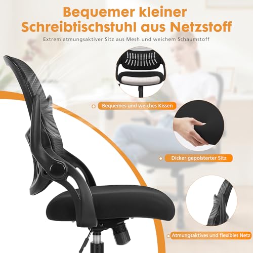 DUMOS Bürostuhl Ergonomisch, Schreibtischstuhl mit Lendenwirbelstütze, Verstellbaren Armlehnen...