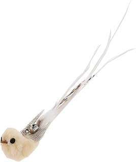 Cat Teaser Wand Replacement Bird Head with Plush Feathered Metal Stem | Lightweight Interactive Design, Realistic Bird Simulation, Texture, for Indoor and Travel Use