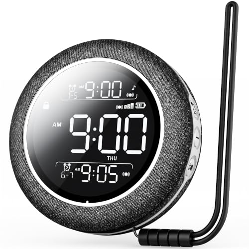 Bazcuka Réveil Vibrant Extra-Fort pour Dormeurs Profonds, Adulte Adolescent | Portable Rechargeable, Vibration Réglable, Sans Fil, Double Alarme, Snooze, 20 Sonneries, pour Les Malentendants