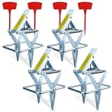 Metal Mole Trap with Spring-Loaded Mechanism, Mole Trap Killer, mole Traps That Kill Best,4-Pack Red Markers