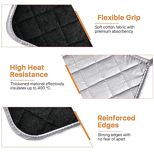 Aemygo 24 Pcs Pot Holders Bulk for Kitchen Heat Resistant, 7X 7Inch Cotton Potholders with Hanging Loops Square Hot Pads Oven Pot Holder Trivet for Cooking Baking（Black by Aemygo - Used condition - Image 4