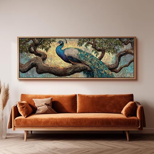 Impression sur toile paon grand format panoramique horizontal - 3