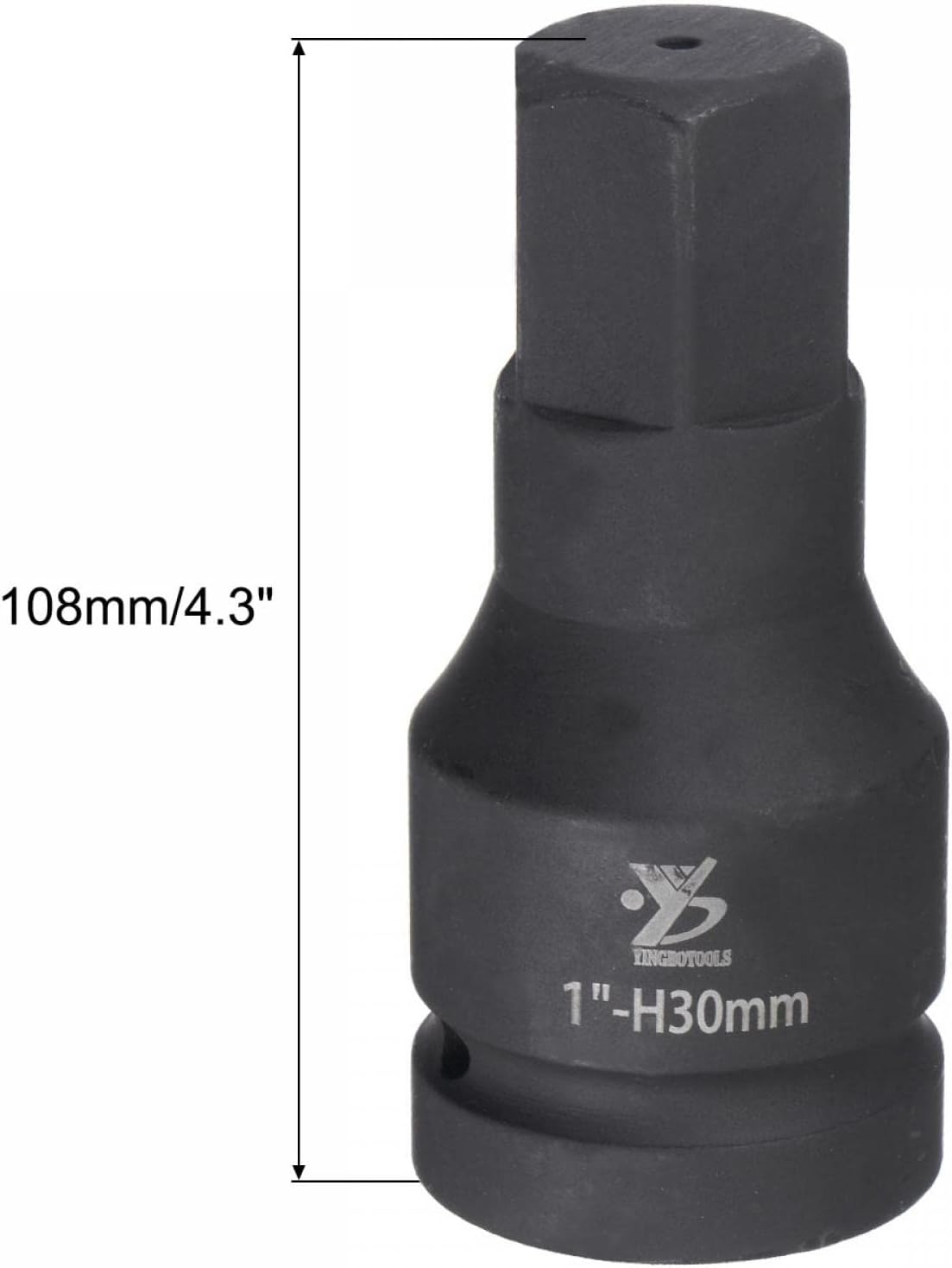 uxcell 30mm Impact Hex Bit Socket, 1" Drive 108mm Length CR-MO Steel Metric Sizes