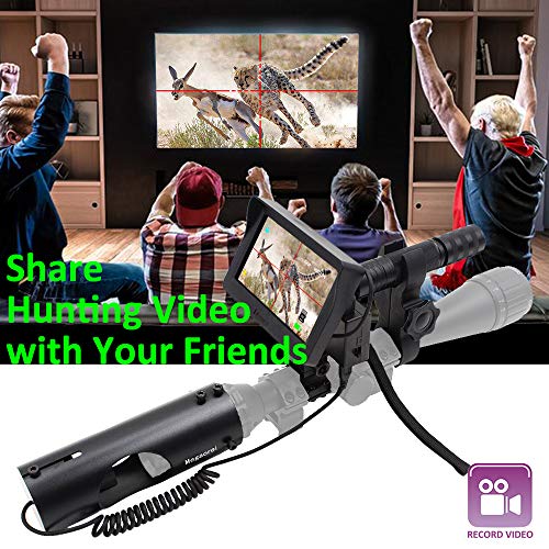 DIY 720p Digital Video Recording Hunting Night Vision Rifle Scope Monocular Camera VCR with LCD Display and 850nm Infrared IR Flashlight for Outdoor Tactical Rifle Hunting Super Shockproof