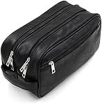Toiletry Bags, Sumnacon Unisex PU Leather Waterproof Travel Toiletry Bag Organizer Perfect for Shaving Grooming Dopp Kit & Household Business Vacation, Cosmetic Bag with Portable Handle