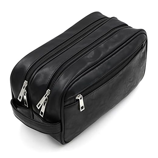 Toiletry Bags, Sumnacon Unisex PU Leather Waterproof Travel Toiletry Bag Organizer Perfect for Shaving Grooming Dopp Kit & Household Business Vacation, Cosmetic Bag with Portable Handle