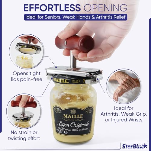 image for StarBlue Jar Opener for Seniors with Weak Hands – Adjustable Lid Rem