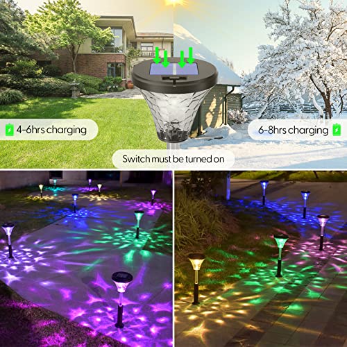 Color Changing Solar Outdoor Lights: Ip67 Waterproof Solar Powered Garden Lights 2 Pack, Bright Landscape Lighting Outside Stake Light For Pathway Walkway Driveway Yard Patio Wall Fence Decorative #TOP3