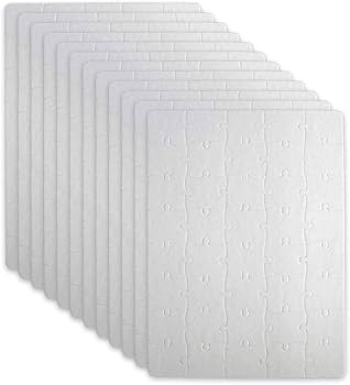 MR.R 12 Set Puzzle Bianco A Sublimazione 40 Pezzi, 19x26 Cm, Per Stampa Termica Fai Da Te - 3