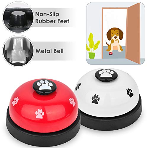 SlowTon Pet Bell, 2 Pack Metal Bell Dog Training with Non Skid Rubber
