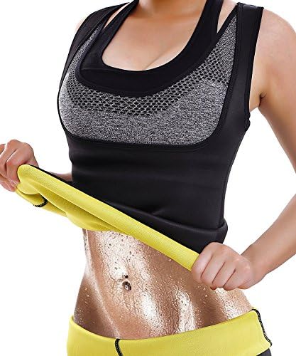 Women's Waist Trainer Sweat Vest,Firstr Shapewear Weight Loss Slimming Neoprene Sauna Suit Sport Workout Hot Body Shaper Vest for Woman Lady(S - XL) (Large, Black)