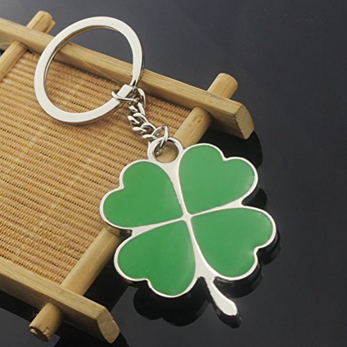 Yardwe Trevo de quatro folhas chaveiro de metal chaveiro legal carro bolsa bolsa pingente decoração