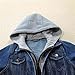 Boys Hooded Jeans Jackets Front Buttons Zip up Fashion Denim Coats Kids Long Sleeve Casual Shirt (Blue, 18-24 Months)