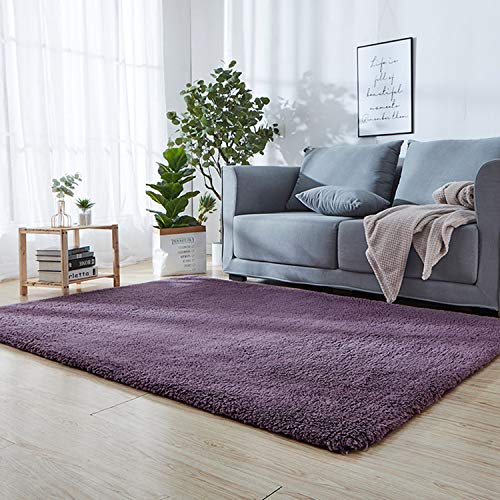 SODKK Flauschig Weiche Nachahmung Wolle Teppich Grau 200 x 300 cm Flauschige Hochflor Teppiche...