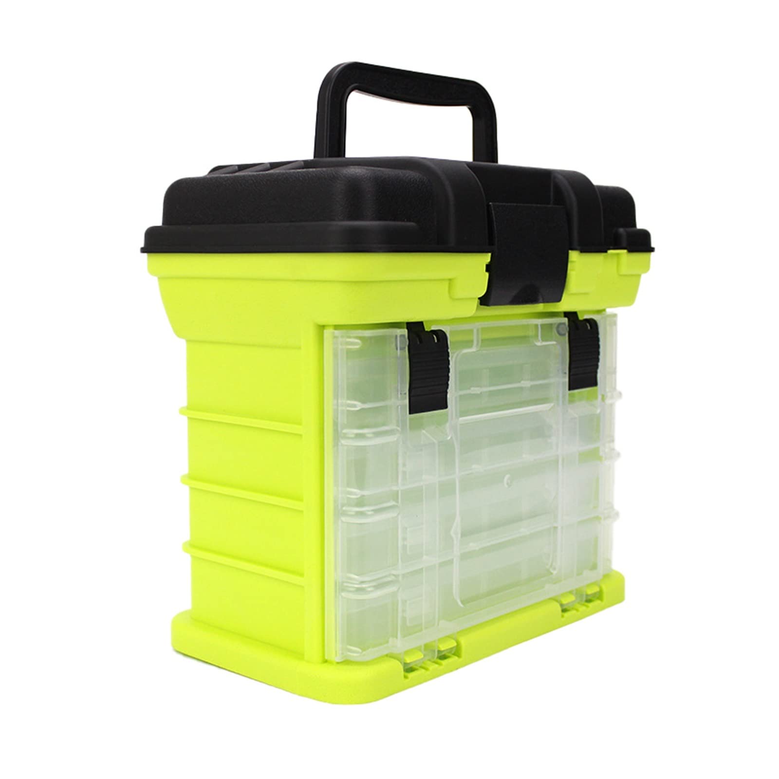 Scatola Porta-Attrezzi da Pesca a 4 Strati, Contenitore per Esche, Attrezzi da Pesca, Manico in plastica PP+ABS, ami, lenze, Custodia