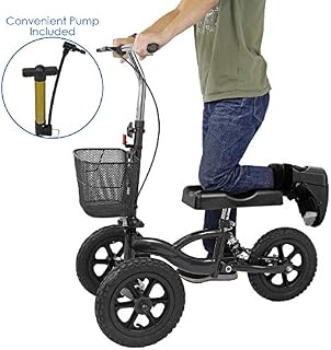 Clevr All Terrain Medical Foldable Steerable Knee Walker Scooter for Foot Injuries