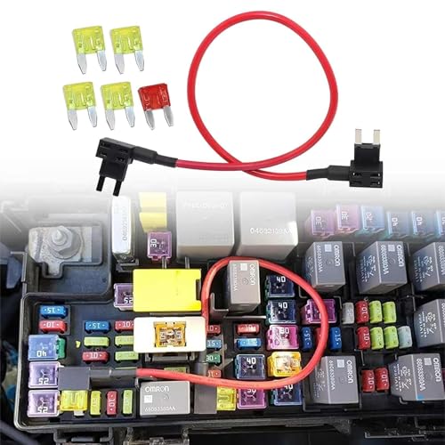 Image of SecosAutoparts TIPM Repair Fuel Pump Relay Bypass Cable Kit CBWPR091AA Fit for Dodge Ram 1500 2500 3500 Fit for VW Fit for Chrysler Fit for Jeep 2008-2016 Fuse Holder Adapter 14AWG Wire /20AMPs