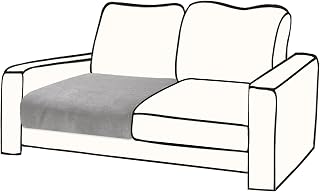 BT.WA Couch Cushion Cover Velvet 1 Piece Seat Cushion Cover Stretch Armchair Cover Separate Sectional Sofa Slipcovers Furniture Protector (1-Seater or Sofa Backrest, Light Grey)