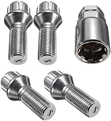 Locking Wheel Nuts/Bolts complete set of 4 + key M12X1.25 2cv, Axel, Berlingo, BX, c15, c2, c3, c4, c5, c6, c7, c25, Picasso, Grand, Dispatch, ds4, Saxo, Xantia, Xsara, ZX