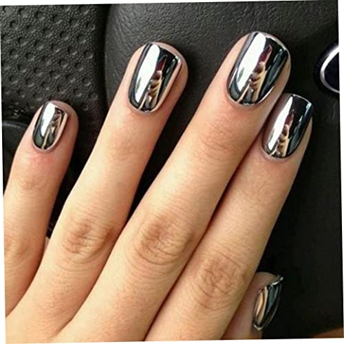 Spiegelnagellack langlebiger metallischer Nagellack Schnelltrocknungsgel Polish 6ml Silber Spiegel Nagellack 1 Flasche – Bild 2