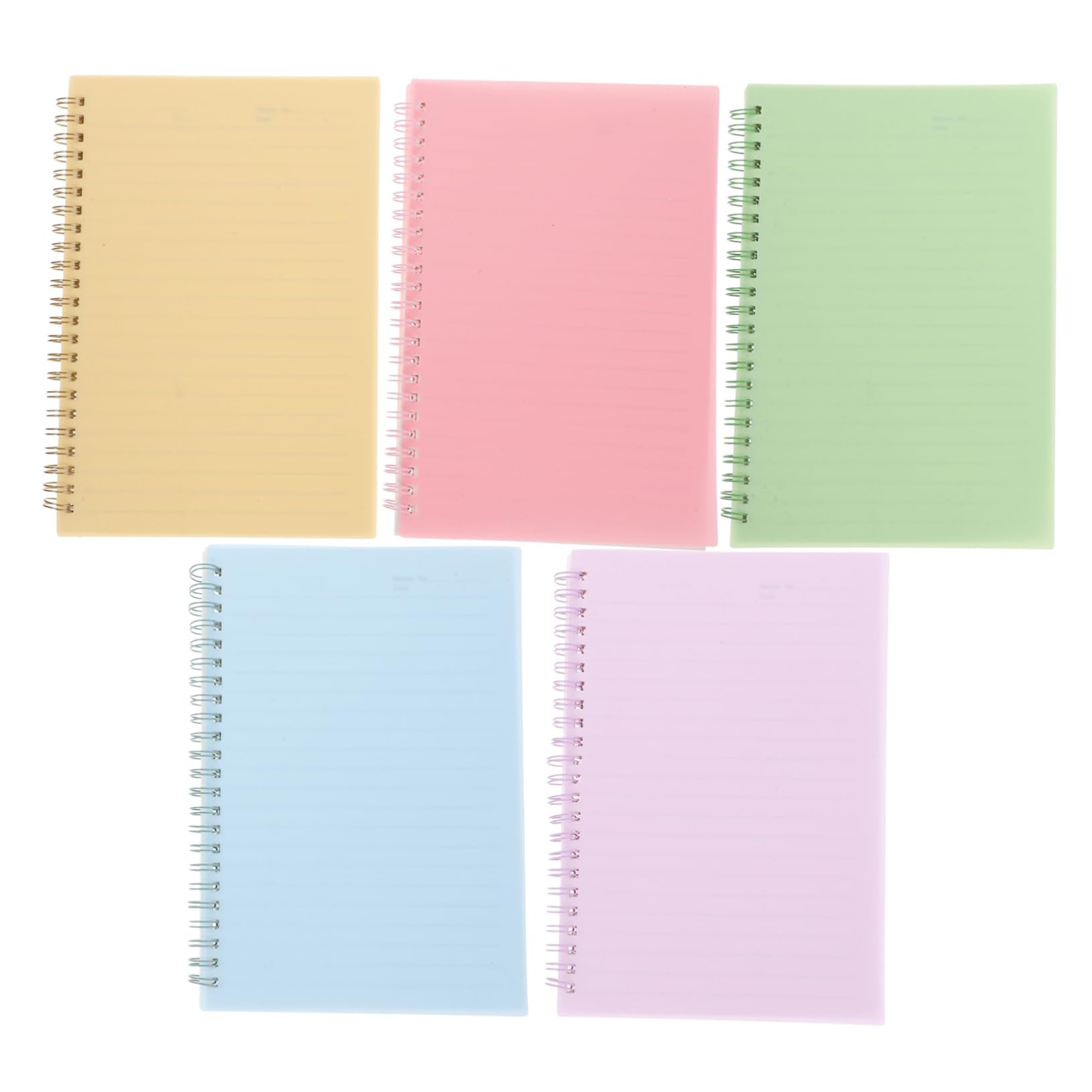 STOBOK Spiral Notizbuch A5 Kariert mit 80 Seiten Spiralbindung und Stabilem Umschlag 5 Stück-pack für Schule und Notizen