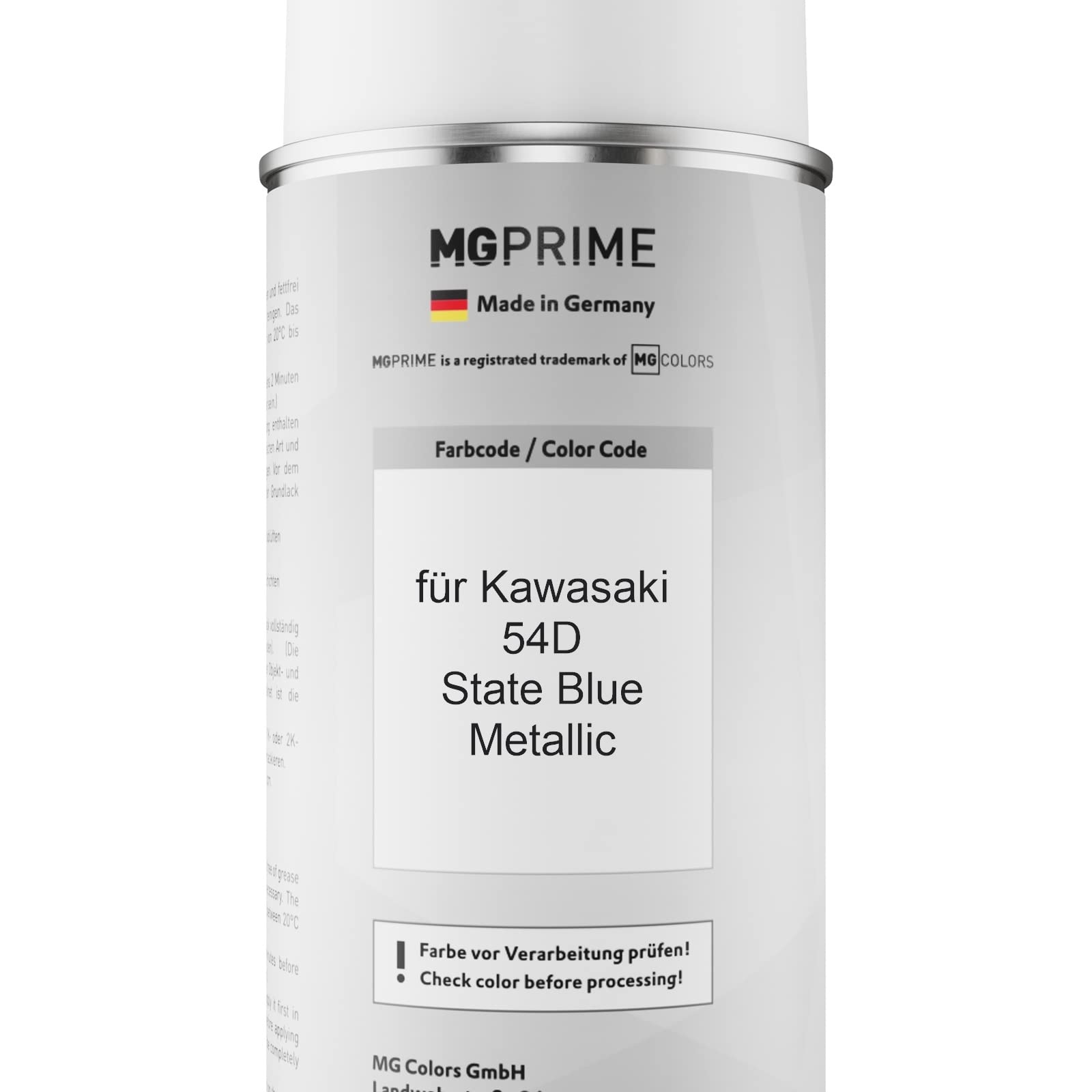 MG PRIME Lakier motocyklowy w sprayu do Kawasaki 54D State Blue Metall. +2K