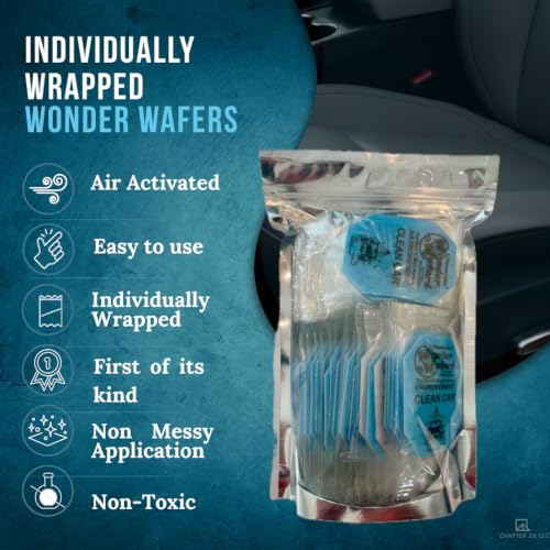 Image of Wonder Wafers 75 Count Air Fresheners Individually Wrapped, Clean Car Fragrance