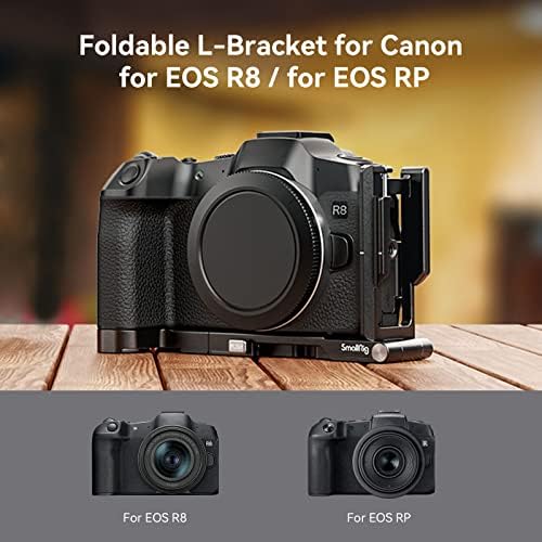 SMALLRIG R8 L-Bracket for Canon R8 and RP, Foldable L Plate for EOS R8 and RP, Foldable Side Plate for Arca-Swiss, Quick Switch Between Horizontal and Vertical Shooting - 4211