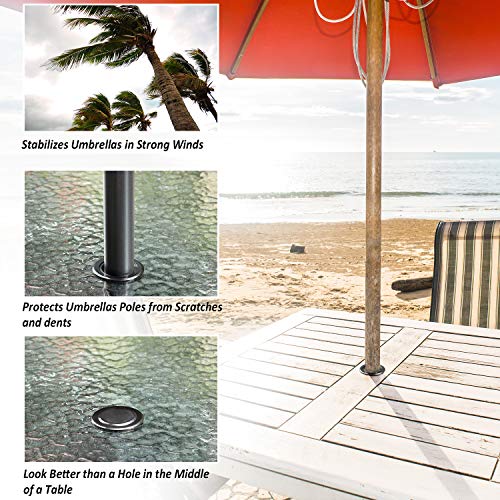 Pelopy 4 Pieces Umbrella Cone Wedge And Table Umbrella Hole Ring And Cap Set For Outdoor Patio Umbrella, Fits Umbrella Poles Up To 1.5 Inch In Diameter Or Smaller (Black Black) #TOP4