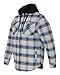 Burnside Quilted Flannel Full-Zip Hooded Jacket, 3XL, Grey/Blue