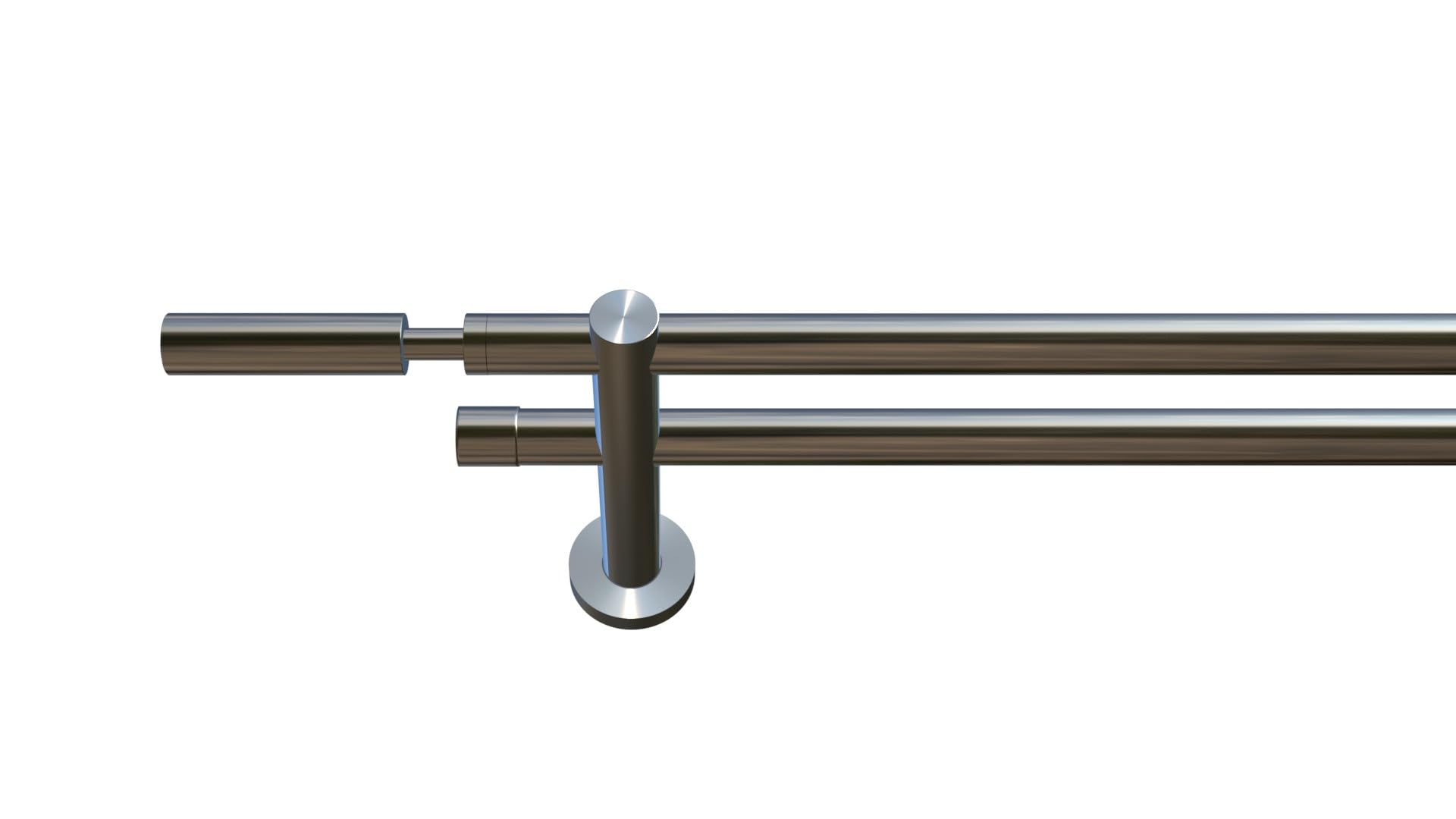 tilldekor Gardinenstange Inka 2, Edelstahl-Optik, 16 mm Durchmesser, auf Maß 230 cm inkl. Trägern und Endstücken