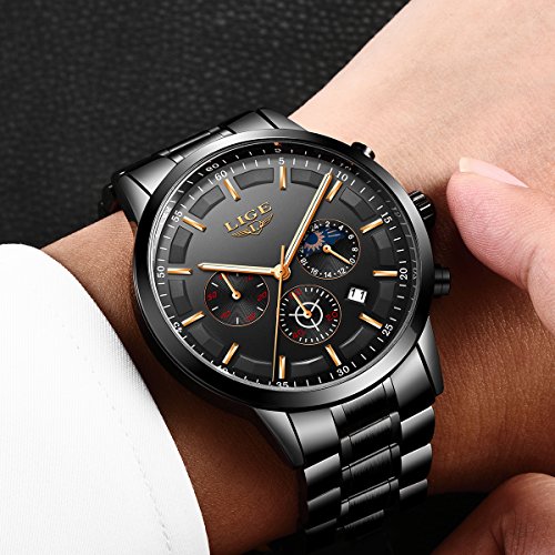image for Watches Men Fashion Full Steel Quartz Analog Wristwatch Men Luxury Bra