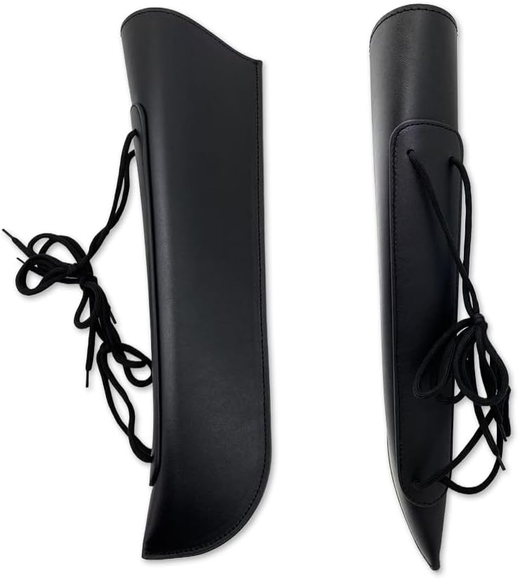 Upright Bass Bow Quiver Leather Bass Bow Case Holder for German & French Style Bows Ideal Bass Instrument Accessories (Black)