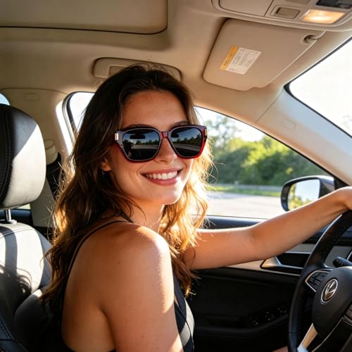 Image of HAOLOTA Polarized Sunglasses for Men Women Designer Driving Glasses Lightweight UV400 Protection