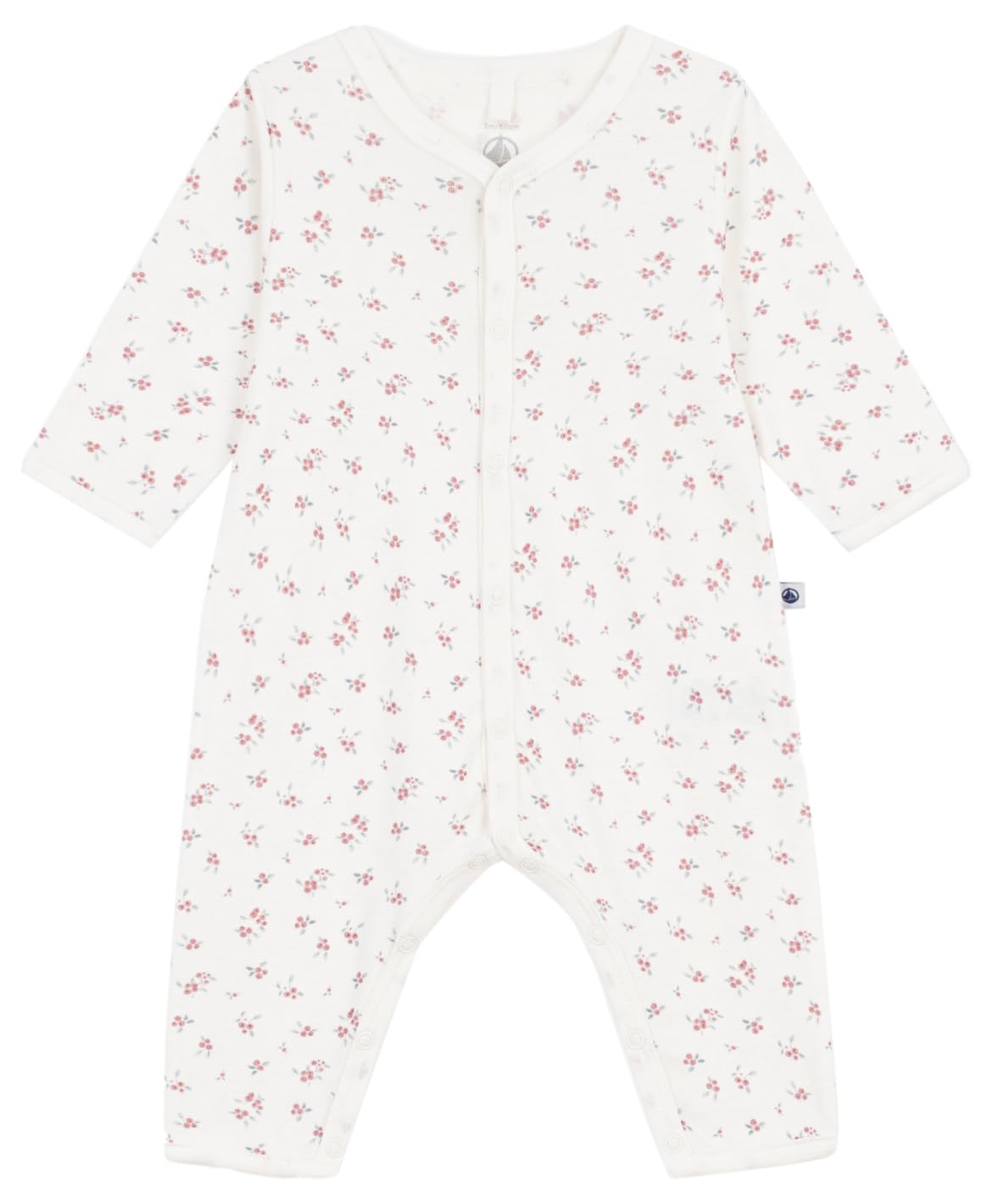 Petit Bateau Baby-Schlafanzug ohne Füße aus Baumwolle mit Blumenmuster