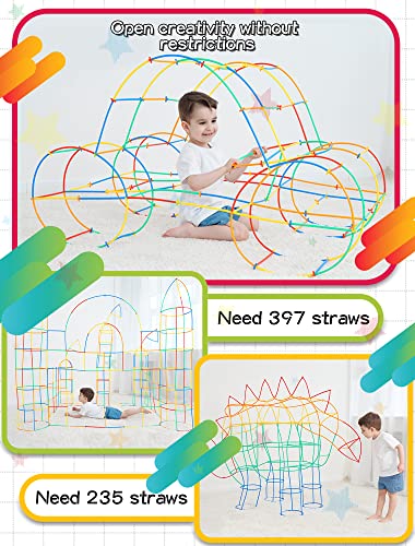 600Pcs Stem Building Toys, Straw Constructor Toys Up Grade Engineering Building Sets For Kids Develops Motor Skills And Logic Thinking, Fun Educational Toy Great For Gift #TOP6