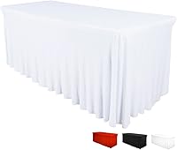 Vista 11 de Falda de mesa para mesas rectangulares de 6 pies – Fundas de mesa de elastano para mesa estándar de 6 pies – Mantel elástico ajustable de una pieza