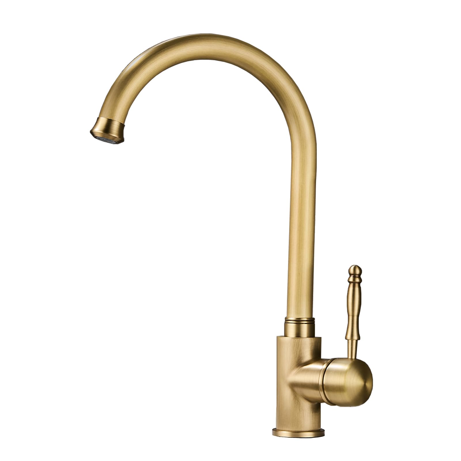 ZYCHSJXA Antique Brass Kitchen Tap 1 Hole Hot and Cold Sink Taps for 360 Degree Swivel Spout Single Lever