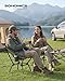 SONGMICS Campingstuhl, Strandstuhl klappbar, Gartenstuhl höhenverstellbar, Stahlgestell, bis 150 kg belastbar, 2 Seitentaschen, für Reisen, grün GCB050CZ01