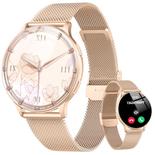 Image of Smart Watches for Women, Fashion Womens Watch for Daily Wear with Step Heart Rate Sleep Tracking, IP68 Waterproof Lightweight Wrist Smartwatch for Work Travel Fitness, Gifts for Women (Rose Gold)