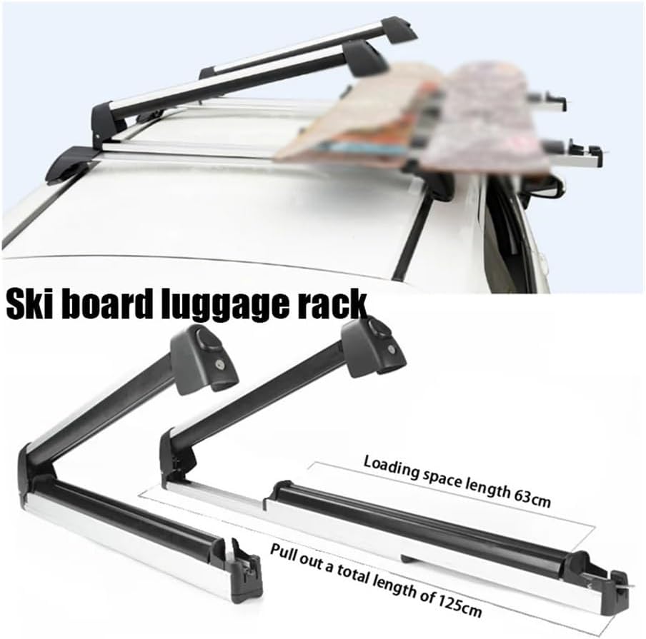 2PCS-Pack Ski Roof Rack Car Rack Ski Car Rack Snowboard Roof Aluminum Alloy