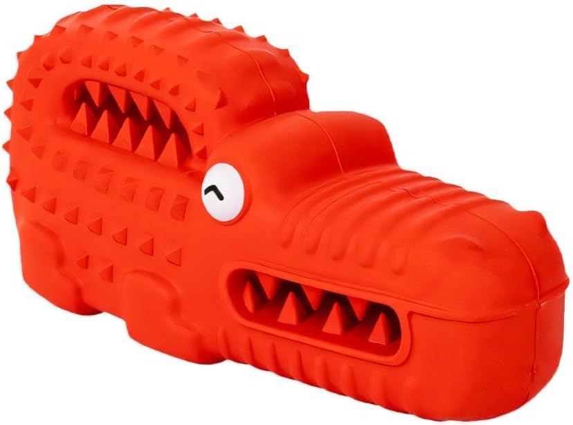 Dog Chew Toy,Rubber Alligator Interactive Dog Toy for Puppies Small Medium Large Dogs Teething