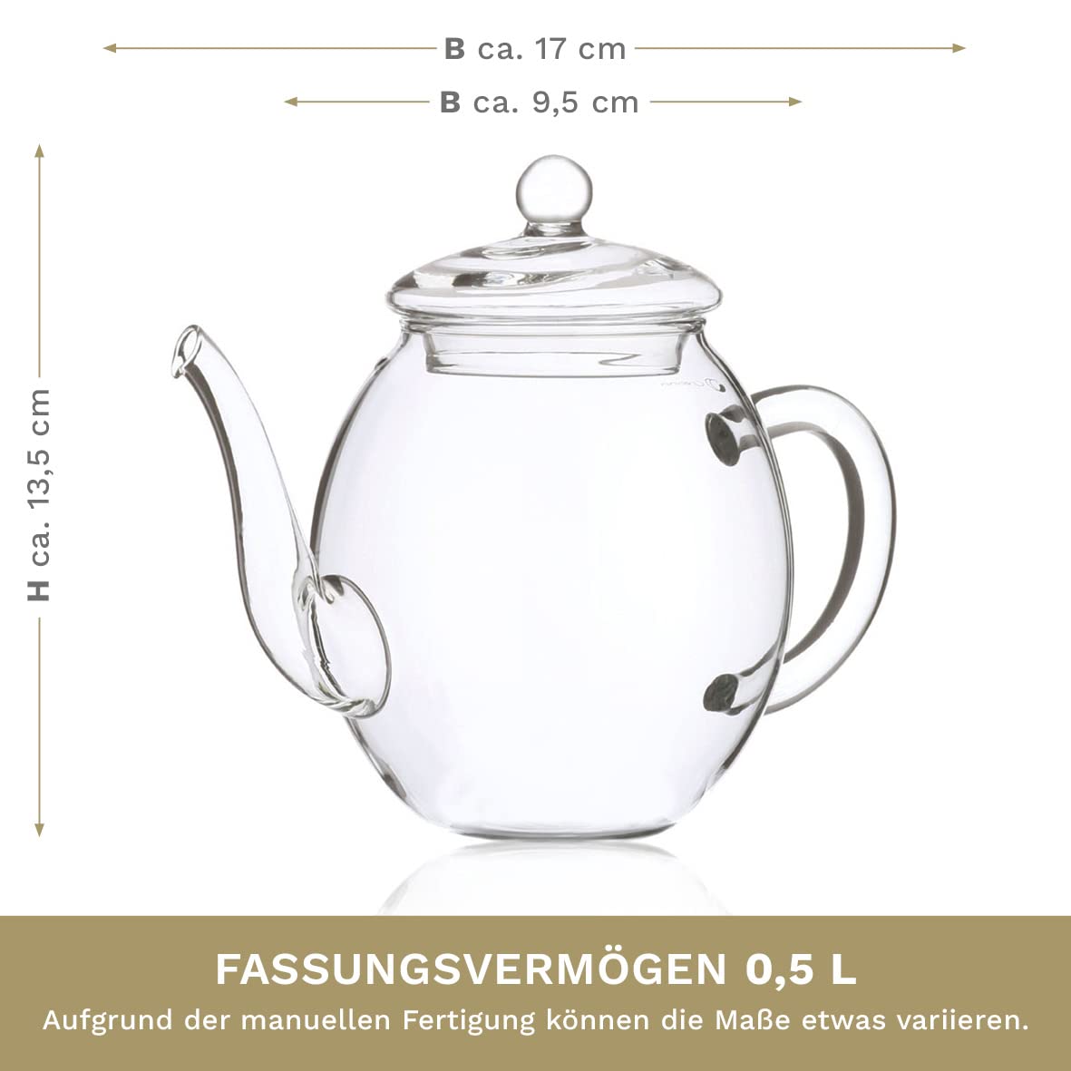 Creano Teeblumen - Mix Geschenkset Erblühtee mit Glaskanne in edler Holz-Dekobox - 6 verschiedene Teerosen in 3 Sorten (Schwarzer Tee)