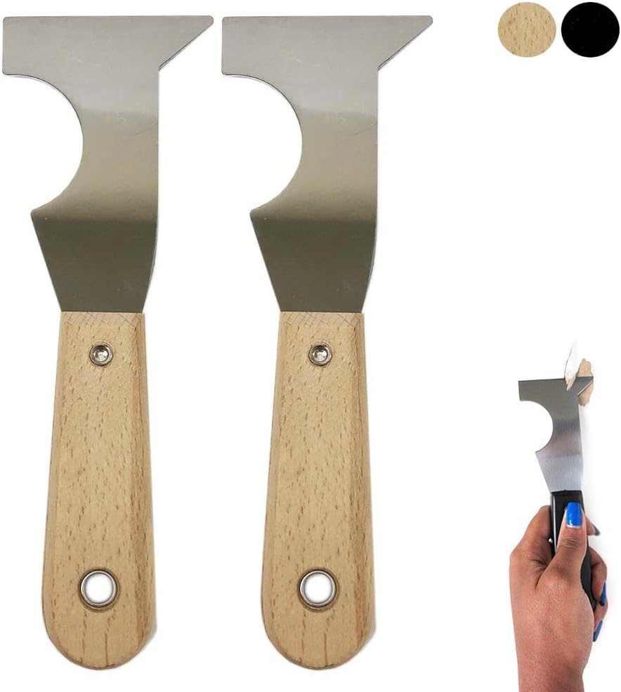 TRISONIC 2 Pc Paint Scraper Blade Set, Metal, Wallpaper Removal, All Surfaces, Shaver Knife Tools