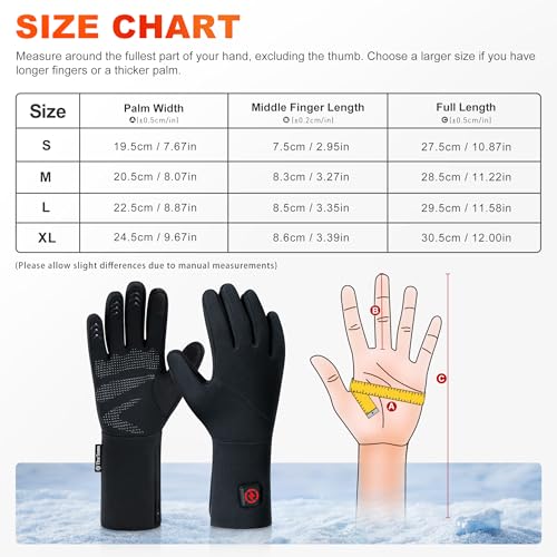 Heated Glove Liners for Men and Women: Rechargeable Electric Gloves for Raynaud's Arthritis Skiing Driving