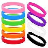 Morcheiong Colored Rubber Bracelets - 100pcs Blank Silicone Wristbands for Men Women and Teens