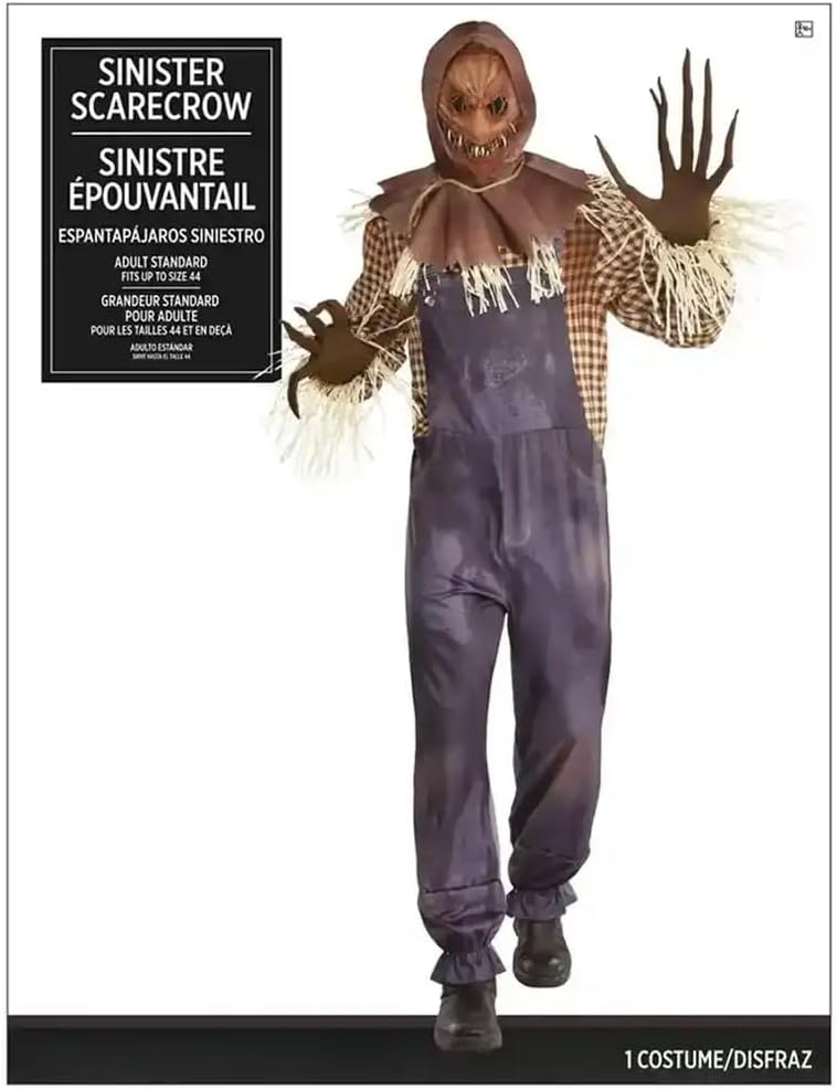 Amscan CLOTHING Sinister Scarecrow Costume Set - Perfect for Halloween & Theme Parties Dress-up Fun