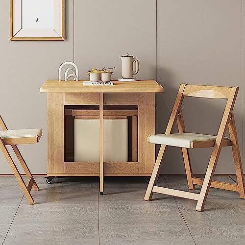 Westn DD0235000747 Solid Wood Foldable Dining Table And Chair Set thumb #7